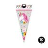 BOLSA CHUCHES UNICORN 18X37CM PLASTICO 10 UDS