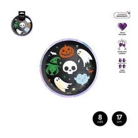 Plato Llano Postre Halloween Truco o Trato Ø17Cm C