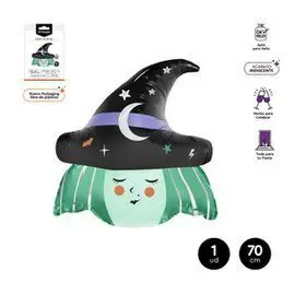 Globo Bruja Halloween 70 cm - 28 Apto Helio