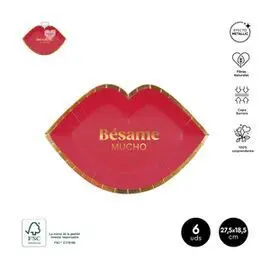 Set 6 Platos Forma Labios 27,5X18,5Cm Carton Fsc M