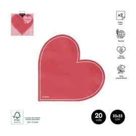 Paquete 20 Servilletas 2 Capa Corazon 33X33Cm Fsc