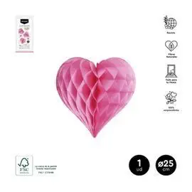 Honeycomb Corazon Rosa Ø25Cm Papel 1 Unidad Fsc mi