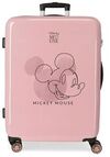 MALETA MEDIANA MICKEY OUTLINE RIGIDA 68CM NUDE