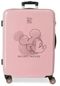 Maleta Mediana Mickey Outline Rigida 68Cm Nude