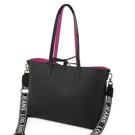 Bolso Reversible Serie Omega Negro-Fucsia