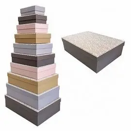 Set 10 Cajas Regalo Carton Topos Tamaño y Colores