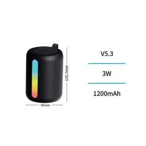 Altavoz Bluetooth 5. 3 3W Rgb Led Mini Tela 1200Mah
