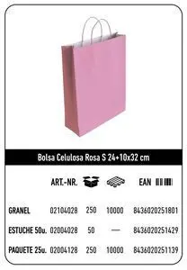 Bolsa Celulosa S 24+10X32 Rosa