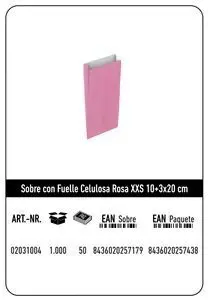 Sobre Celulosa Xxs10+3X20 Rosa Paquete 25 uds