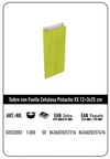 SOBRE CELULOSA XS 12+3X25 PISTACHO PAQUETE 25 UDS