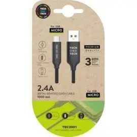 Cable Negro Braided Nylon Micro Usb Alto Rendimien