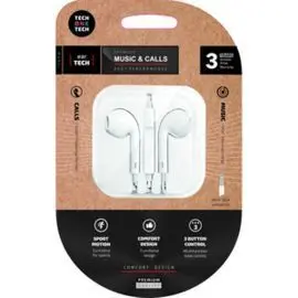 Auriculares Ergonomicos Eartech White Cable 1,2M J