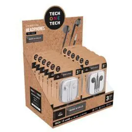 Expositor Auriculares Eartech 12 Unid. 6 Negros y