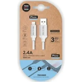 Cable Blanco Braided Nylon (Apple), Alto Rendimien
