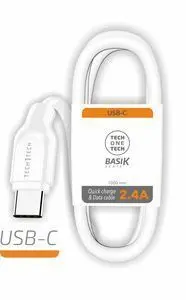 Cable Basik Usb-A a Usb-C 1 Mt 2,4A Blanco