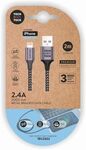 CABLE NYLON GRIS 2 METROS (USB-A A LIGHTNING/APPLE