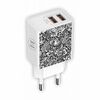 CARGADOR ART-DECO WHITE 2X USB, 2,4A