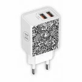 Cargador Art-Deco White 2X Usb, 2,4A