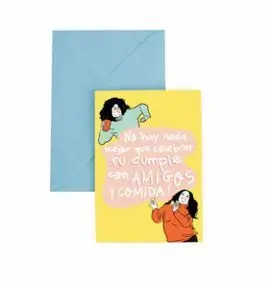Tarjeta Felicitacion A6 con Sobre Amigos y Comida