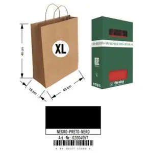 Bolsa Papel Kraft Xl 40X46 Negro
