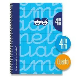 Cuad. 4º Lamela Forrado C/4 mm Azul