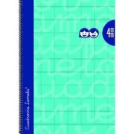 Libreta Folio Forrado Cuadrovia 4M Turquesa 90Grs