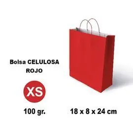 Bolsa Celulosa Xs 18X8X24 100G Rojo 25 Unidades