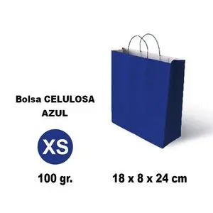 Bolsa Celulosa Xs 18X8X24 100G Azul Oscuro 25 Unid
