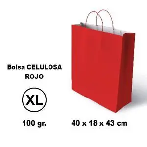 Bolsa Celulosa Xl 40X18X43 100G Rojo 25 Unidades