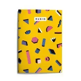 Libreta A4 80Gr Grapa 3D Amarilla Cuadros 4Mm Rubi