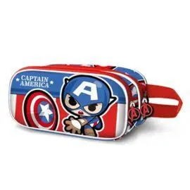 Estuche Portatodo Doble 3D Capitan America Let´s G