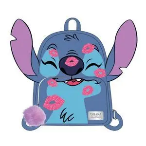 Mochila Casual Pu 30X23 Orejitas Besos Stitch