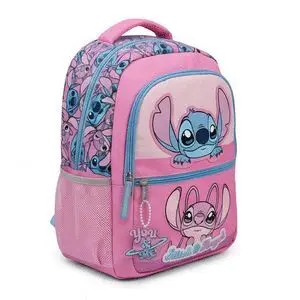 Mochila Escolar Stitch Angel You me Rosa 40X31Cm