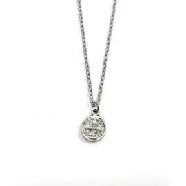 Collar San Benito Metal 9Mm Baño Plata