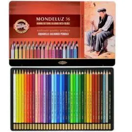 Caja Metalica Lapices Acuarelables Mondeluz. 36 Co