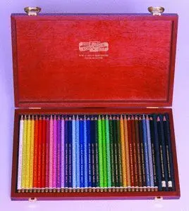 Caja Madera Lapices Colores Polycolor. 36 Colores