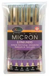 Boligrafo Pigma Micron Negro Estuche Numero 6