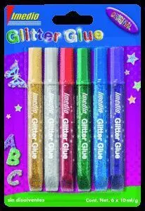 Pegamento Imedio Glitter Glue 10Ml Original 6 Colo