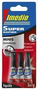 Pegamento Imedio Super Rapido Mini 3Uds X 1 Gramo