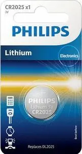 Pila Boton Litio Philips Cr2025 3V Blister 1 ud