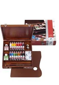 Maletin Madera Acrilicos Van Gogh 40Ml + Auxilares