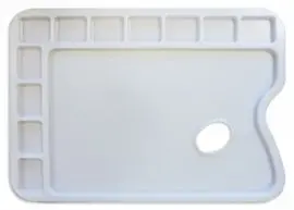 Paleta de Plastico Rectangular para Acrilico y Tem