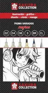 Lapiz Marcador Pigma Negro Estuche 6 Unidades