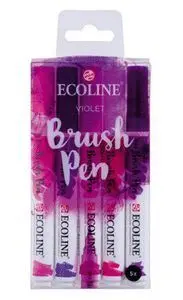 Marcador Ecoline Brushpen Violeta 5 Unidades
