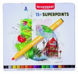 Rotulador Bruynzell Super Punta 15 uds