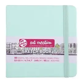 Cuaderno Bocetos 12X12Cm 140G 80 Hojas Verde Menta