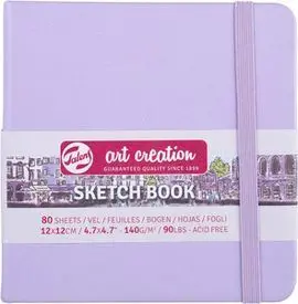 Cuaderno Bocetos 12X12Cm 140G 80 Hojas Violeta Pas