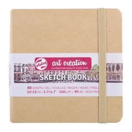 Cuaderno Bocetos 12X12Cm 140G 80 Hojas Kraft