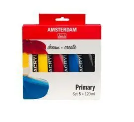 Pintura Acrilica 120 Ml 5 Colores Basicos