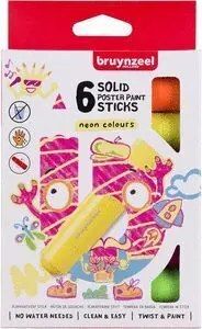 Tempera Solida Bruynzeel 6 Colores Neon